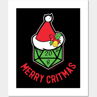 Merry Critmas Christmas Dice Posters and Art